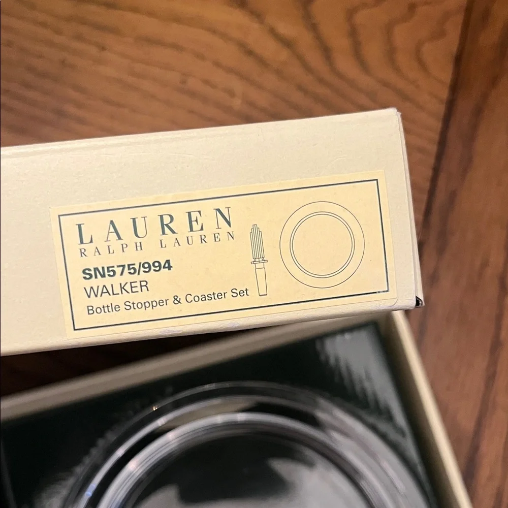 Lauren Ralph Lauren Walker Bottle Stopper and Coaster‎ Set